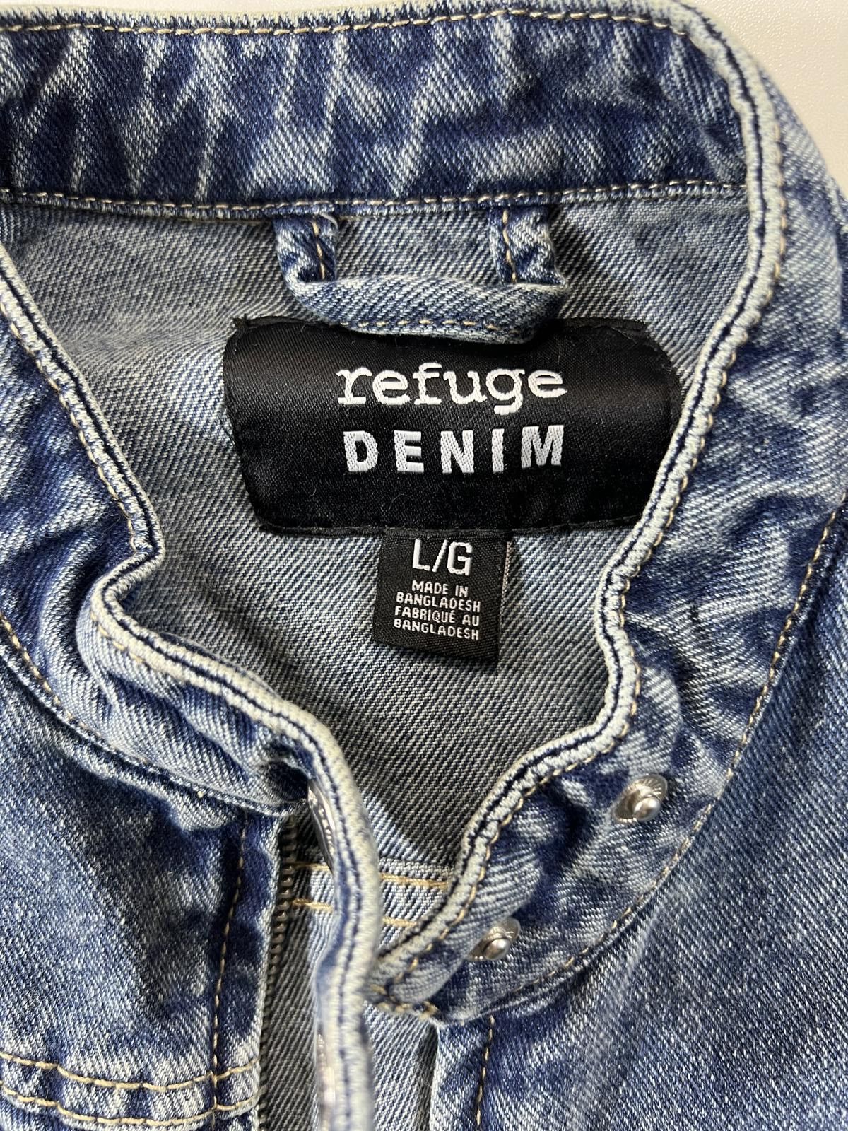 Other Refuge Denim Blue Cropped Denim Jacket - Size L Size L / US 10 / IT 46 - 2 Thumbnail