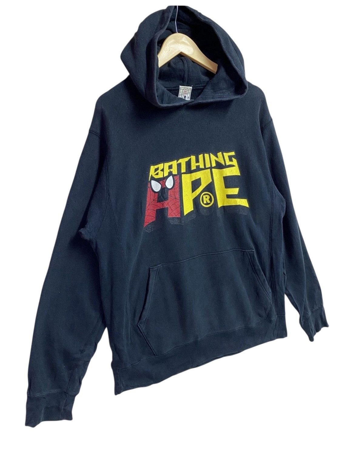 Bape A Bathing Ape (BAPE) x Spider-Man Logo Hoodie Black Size US M / EU 48-50 / 2 - 2 Thumbnail