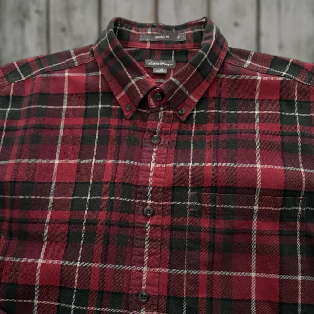 Eddie Bauer Eddie Bauer Flannel Shirt Mens Medium Red Plaid Button-Up Cotton Shirt Size US M / EU 48-50 / 2 - 1 Thumbnail