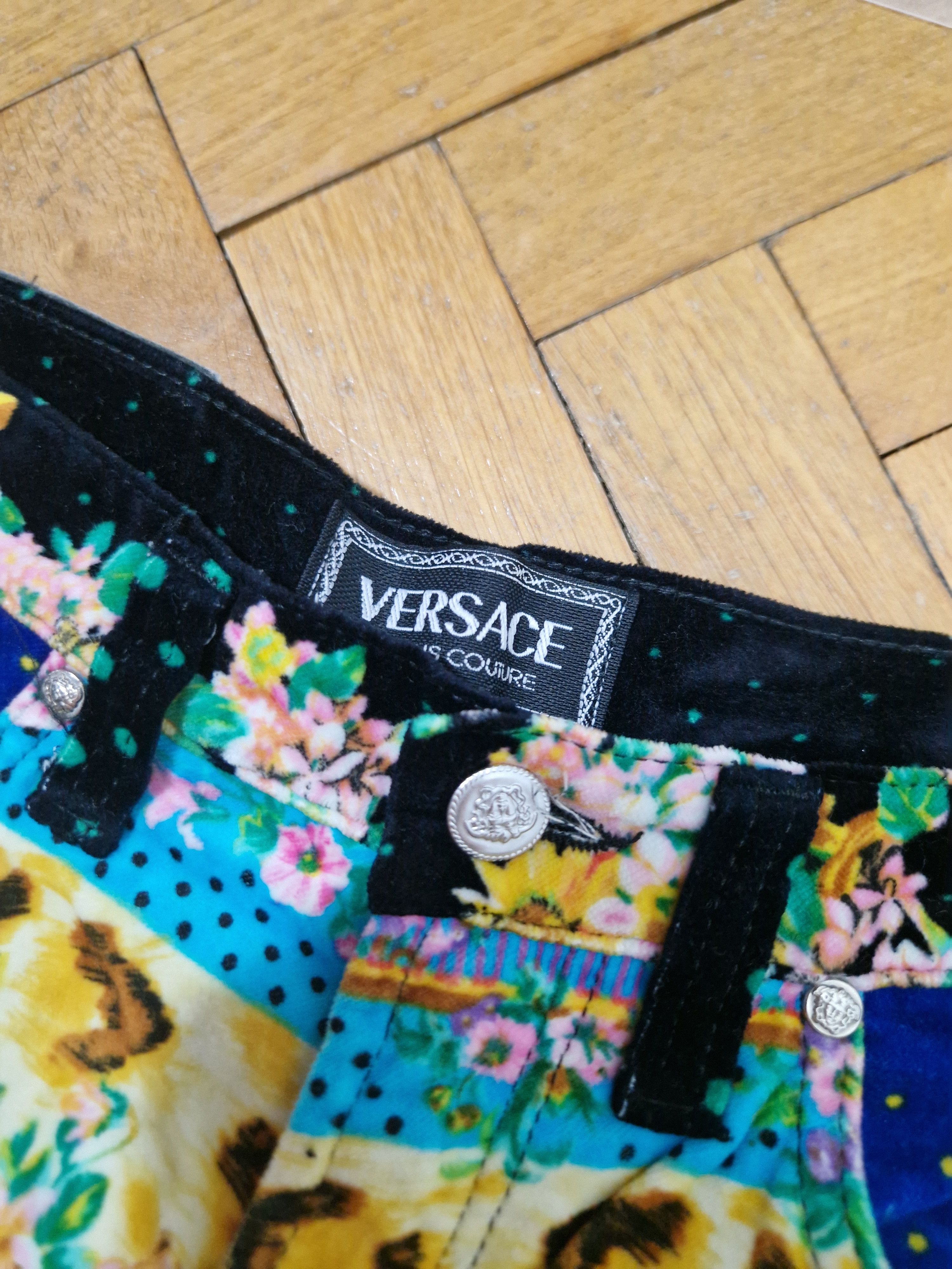 Versace Versace vintage abstract baroque velvet pants Size 26" / US 2 / IT 38 - 7 Thumbnail