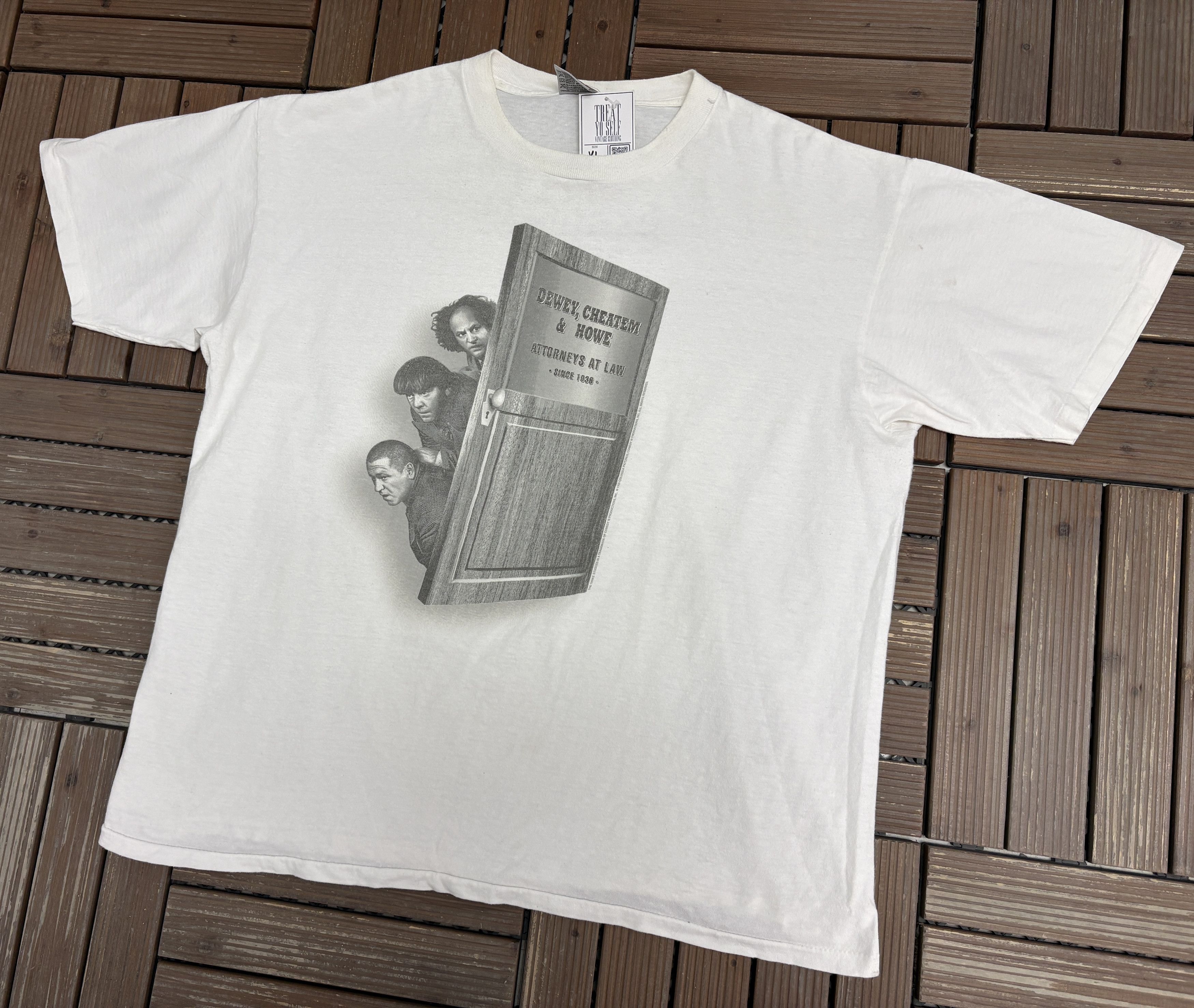 Vintage The Three Stooges Attorneys At Law Vintage White Tee Size US XL / EU 56 / 4 - 3 Thumbnail