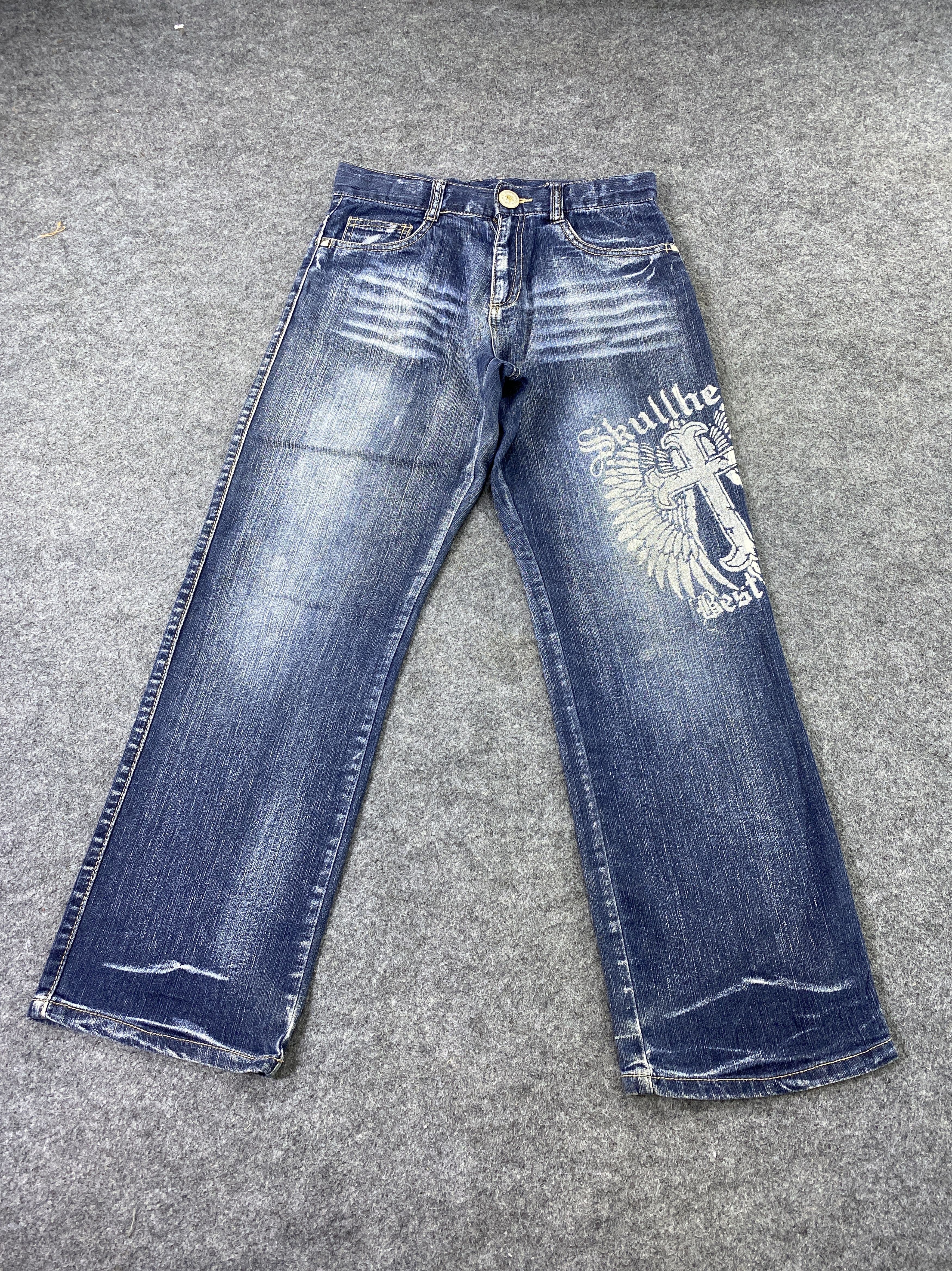 Japanese Brand Flag Stone Blue Wash Jeans - J982 Size US 27 - 2 Thumbnail
