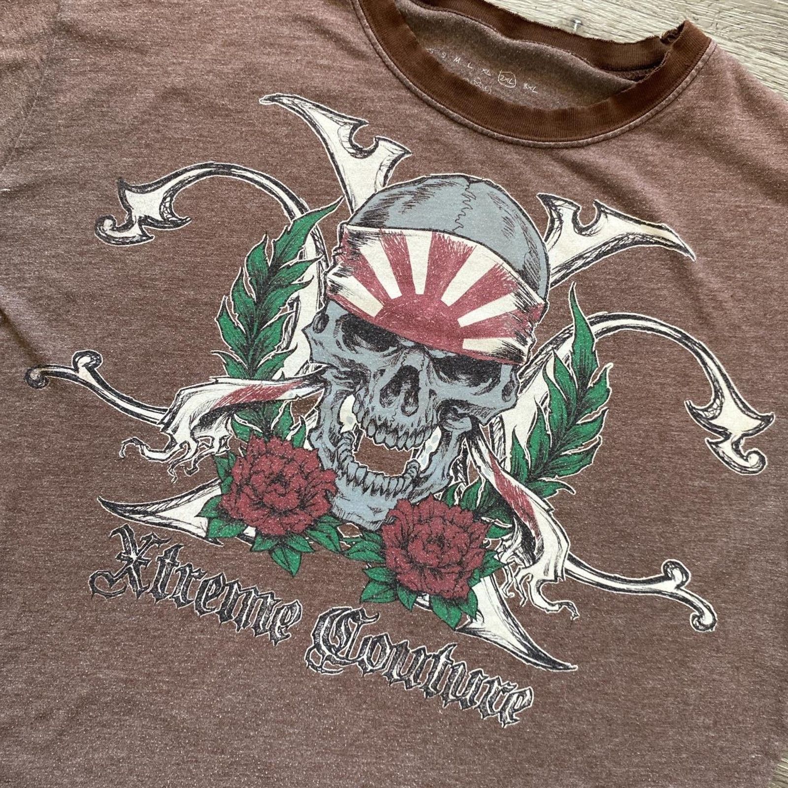Affliction Xtreme Couture Skull Y2K Shirt Size US XL / EU 56 / 4 - 4 Thumbnail