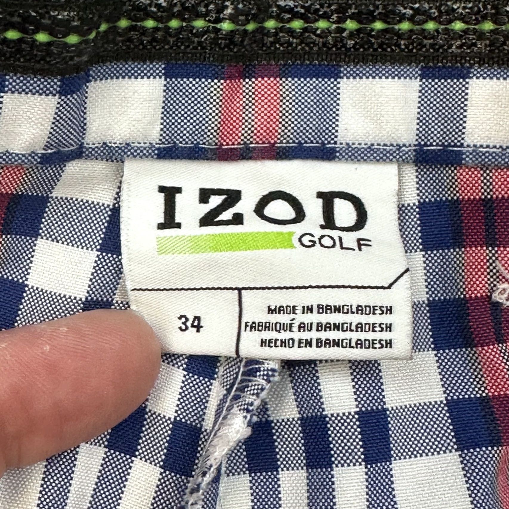 Izod Izod Golf Shorts Mens 34 Red Blue White Plaid Lightweight Chino Prep Summer Size US 34 / EU 50 - 3 Thumbnail