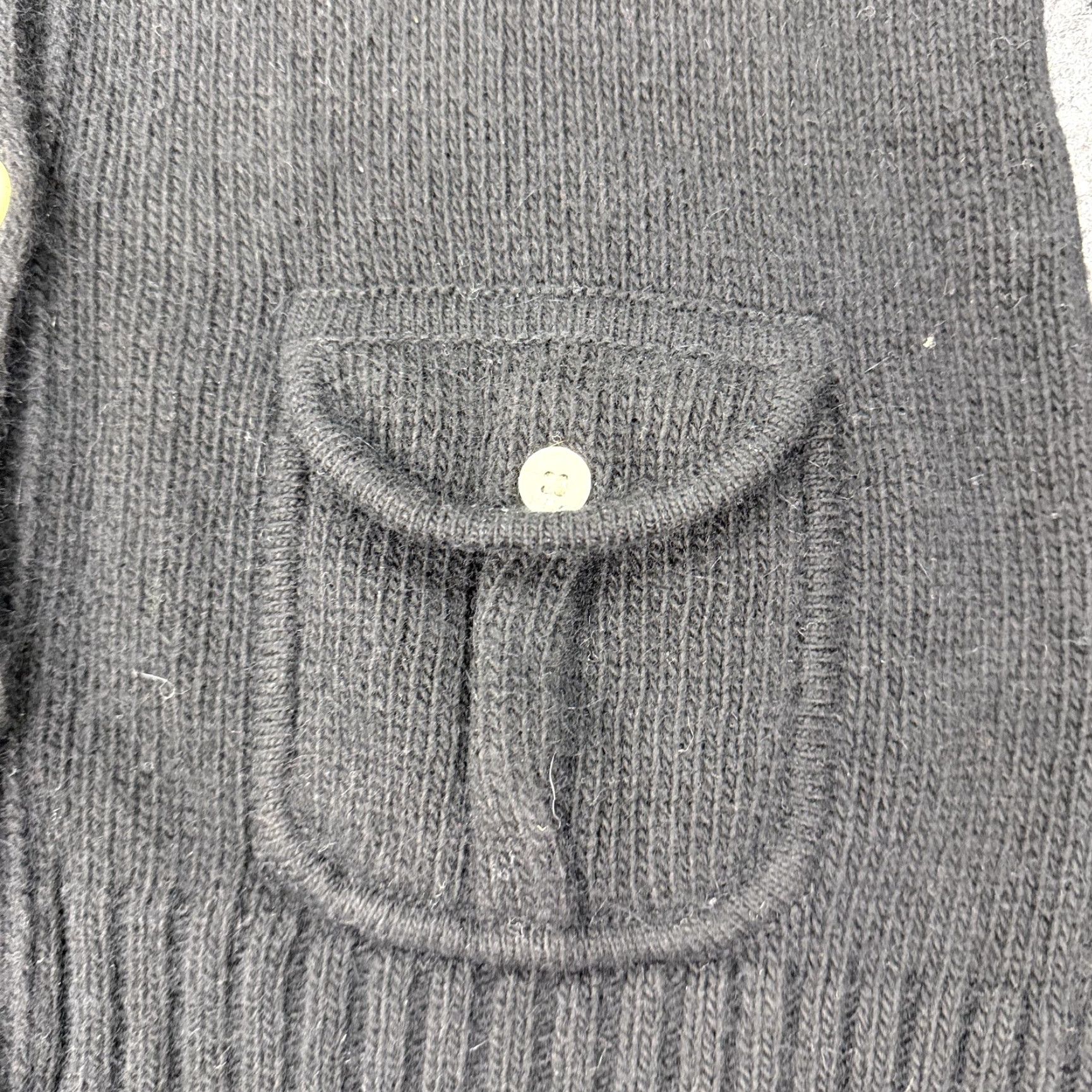 Ralph Lauren VINTAGE Ralph Lauren Cardigan Sweater Womens XL Black Shawl Collar Angora Wool Knit Coat, 60s? Size XL / US 12-14 / IT 48-50 - 2 Thumbnail