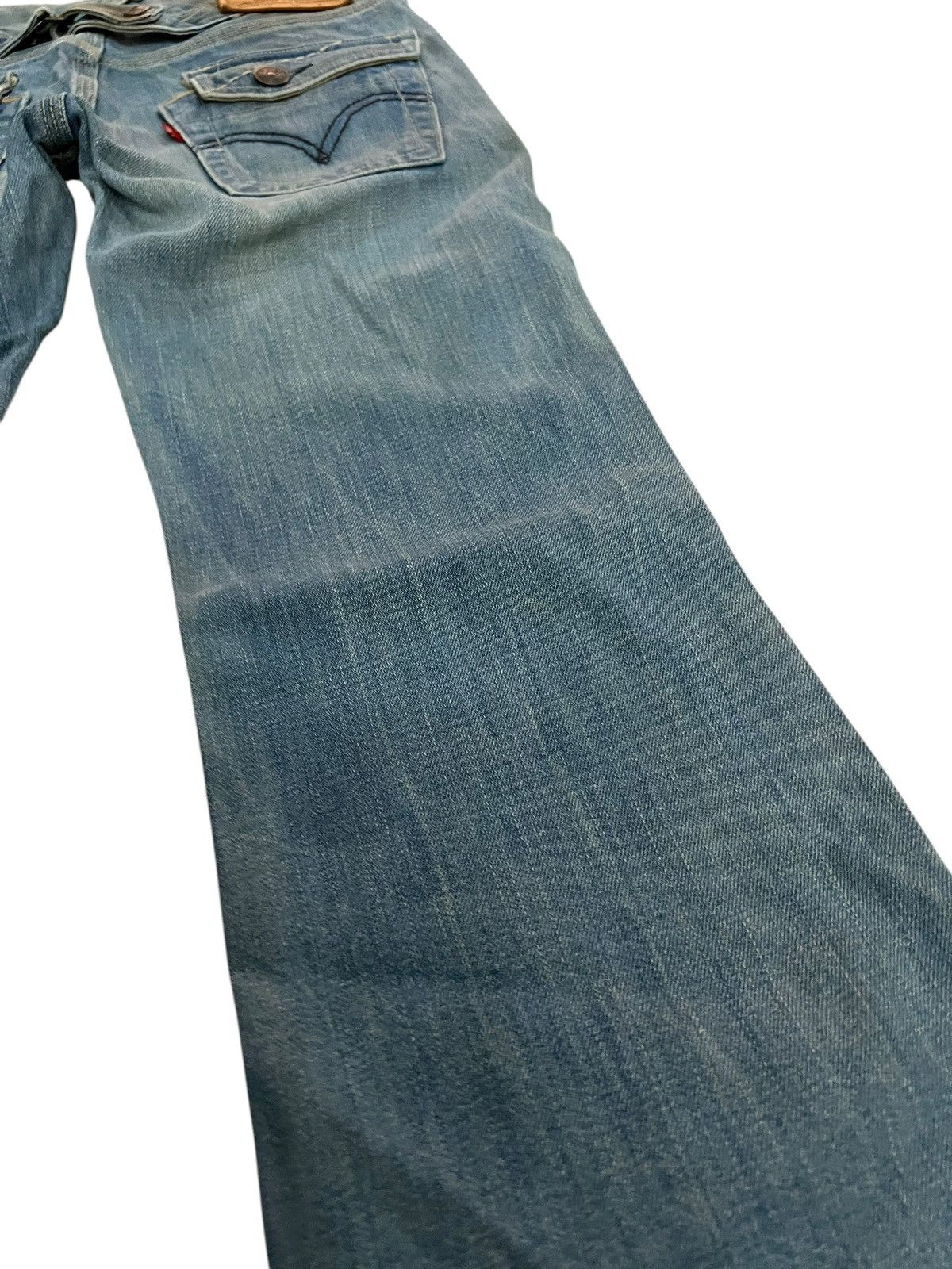 Levi's × Levi's Vintage Clothing 🌈90’s Style Levis Lot 907 Distress Mud Wash Flare Jean Japan Size US 28 / EU 44 - 10 Thumbnail