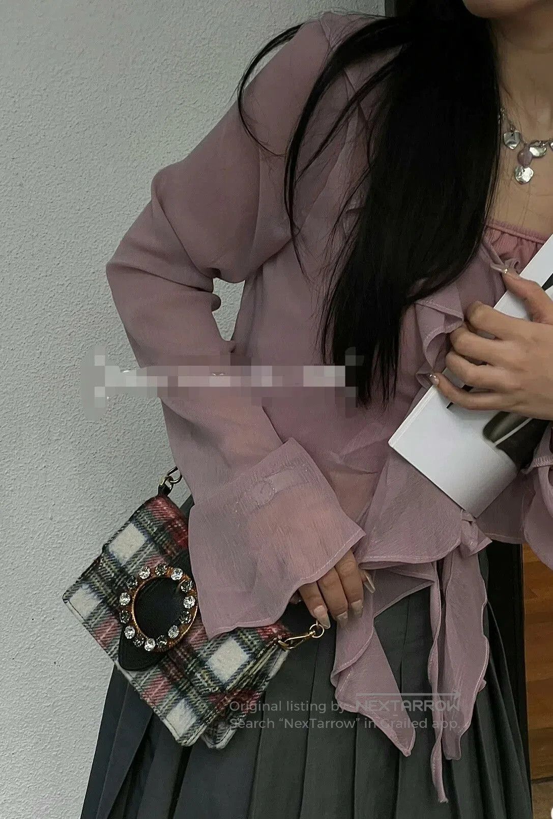 Miu Miu Miu Miu Plaid Crystal Shoulder Bag. Size ONE SIZE - 2 Thumbnail