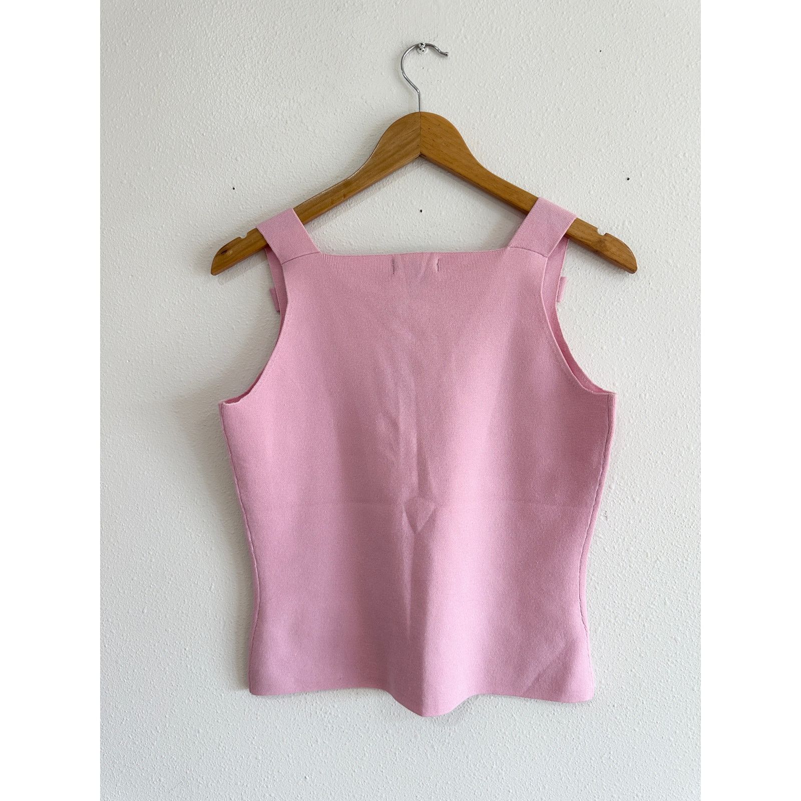 Vintage Y2K Pink Coquette Bow Knit Tank Size S / US 4 / IT 40 - 8 Thumbnail