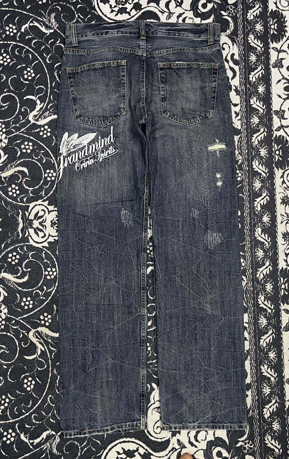 If Six Was Nine Y2K GRAND MIND ORIGIN SPIRIT RARE JEANS EMBROIDERED Size US 32 / EU 48 - 10 Thumbnail