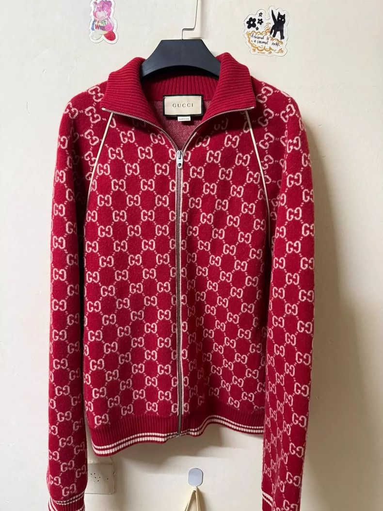 Gucci gucci red logo wool jacket size medium-dmc Size US M / EU 48-50 / 2 - 1 Thumbnail