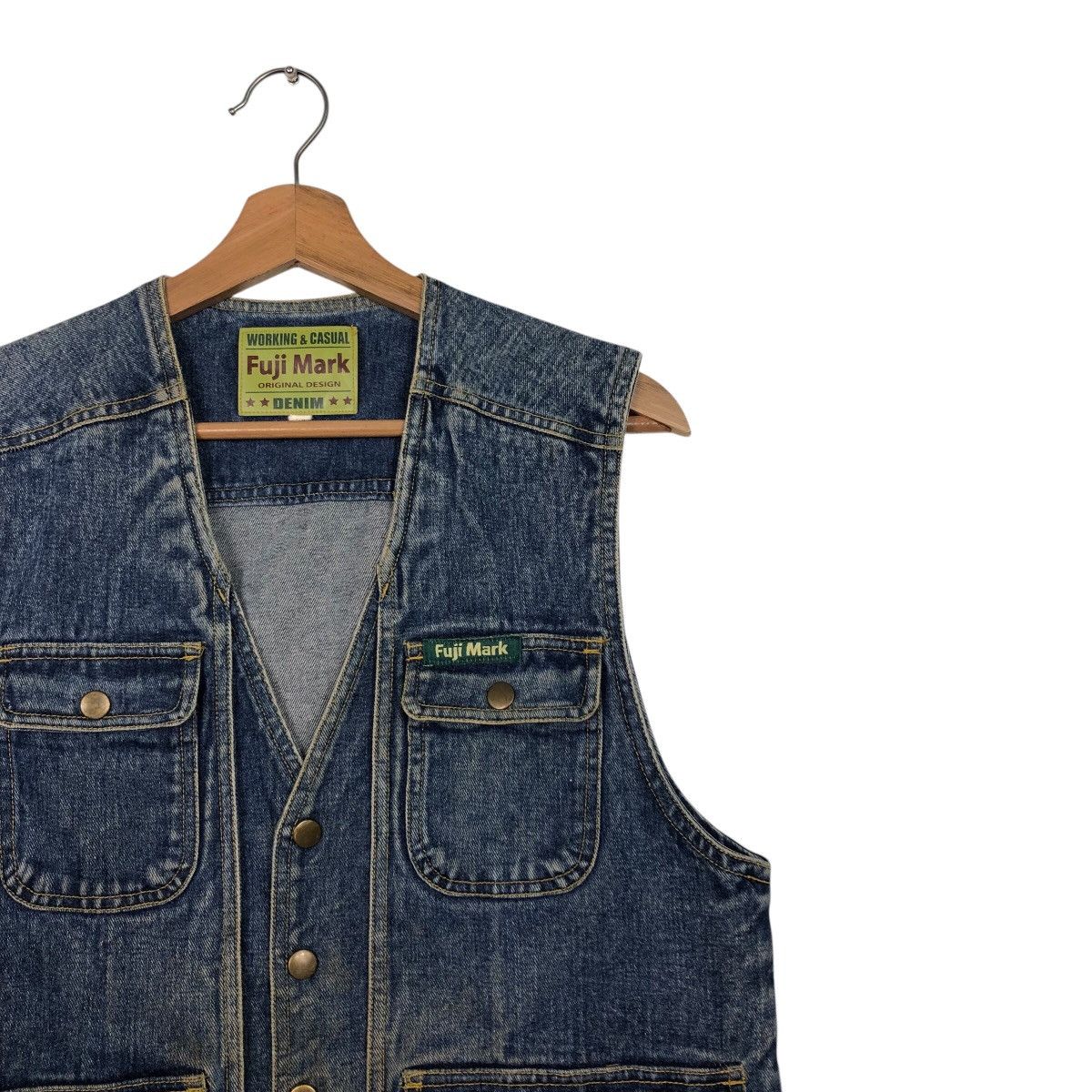 Japanese Brand 📌Vintage Denim Work Jacket Biker Fuji Mark Size US M / EU 48-50 / 2 - 7 Thumbnail