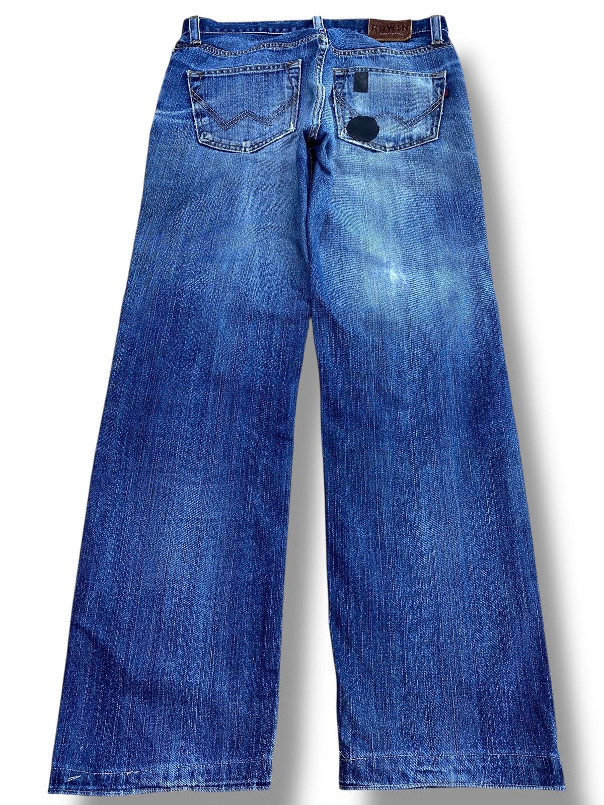 Edwin Edwin Faded Blue Wash Style Patched Distress Loose Jeans Size US 32 / EU 48 - 3 Thumbnail