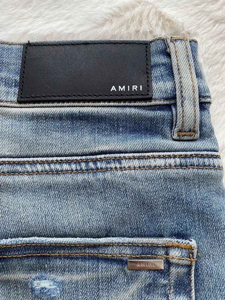 Amiri Amiri Size 33 Washed blue patchwork Military Patch jeans Size US 33 - 3 Thumbnail