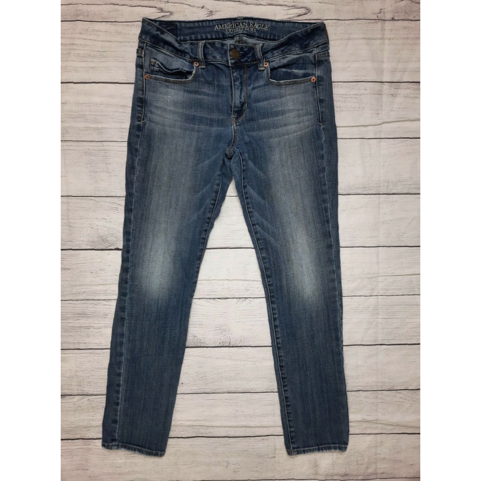 American Eagle Outfitters VINTAGE American Eagle Outfitters AE Skinny Stretch Denim Jeans Jegging Women's 6 28x28 Blue XS? Size 28" / US 6 / IT 42 - 4 Thumbnail