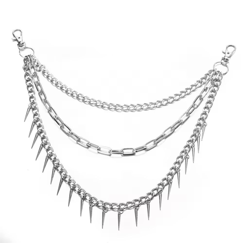 Jewelry Triple Spike Keychains Pant Chains Size ONE SIZE - 4 Thumbnail