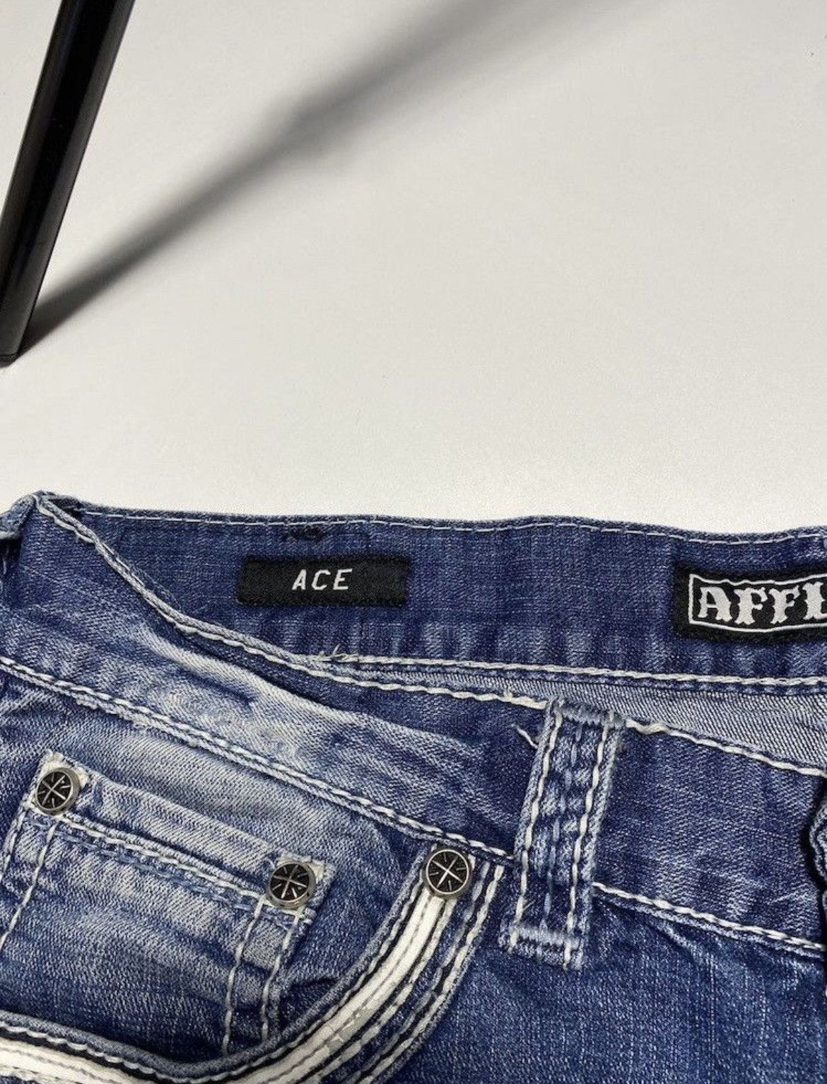 Affliction Y2K Affliction Cross Embroidered Logo Jeans Like Chrome Size US 32 / EU 48 - 11 Thumbnail