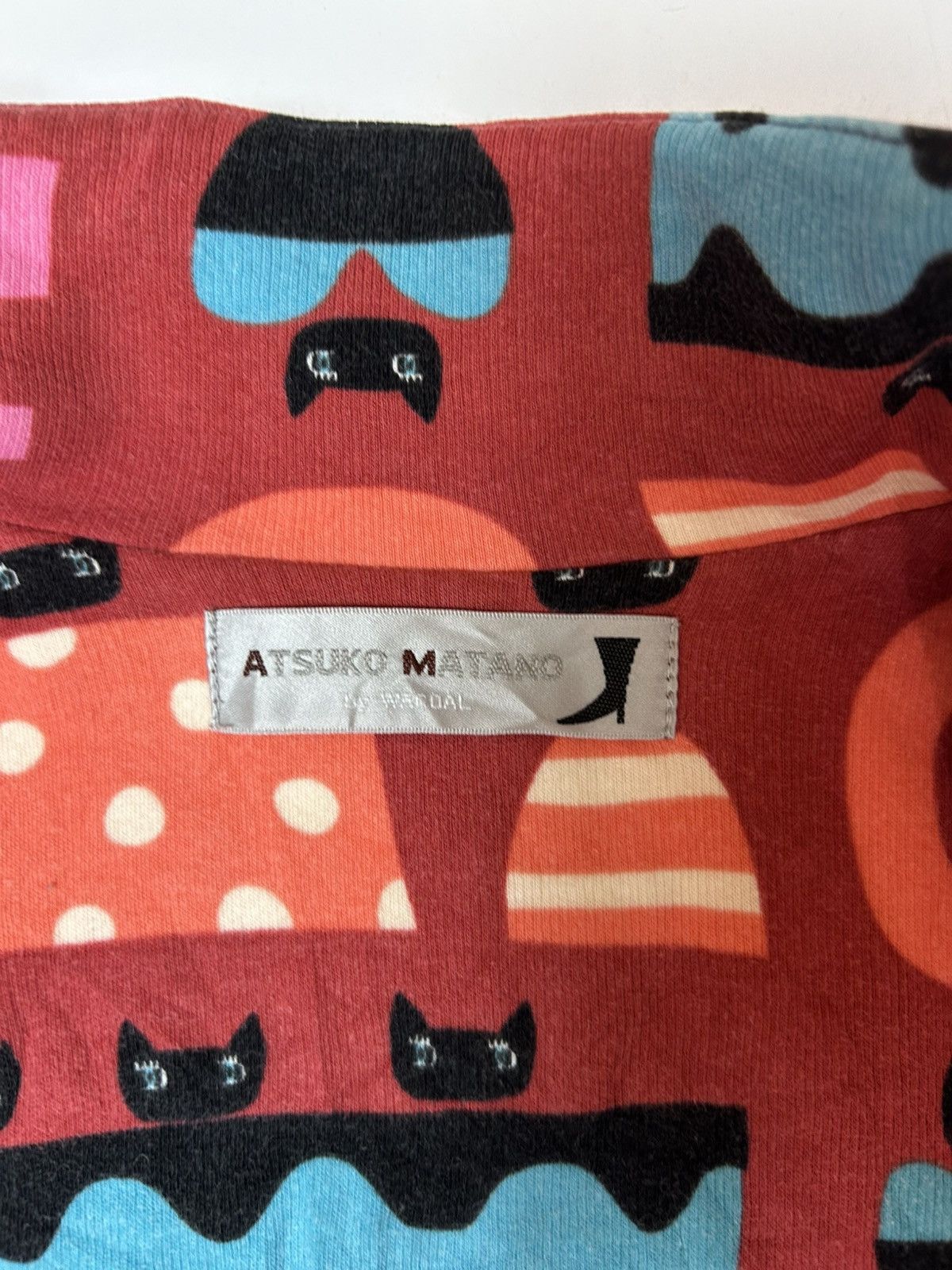 Issey Miyake × Japanese Brand ATSUKO MAKANO FUNNY CAT PRINTED BUTTON UP SHIRT Size M / US 6-8 / IT 42-44 - 5 Thumbnail
