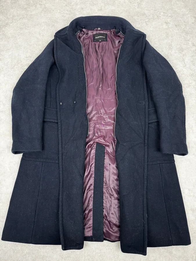 Emporio Armani FW2019 Emporio Armani Navy Wool Layers Long Jacket Size US M / EU 48-50 / 2 - 5 Thumbnail