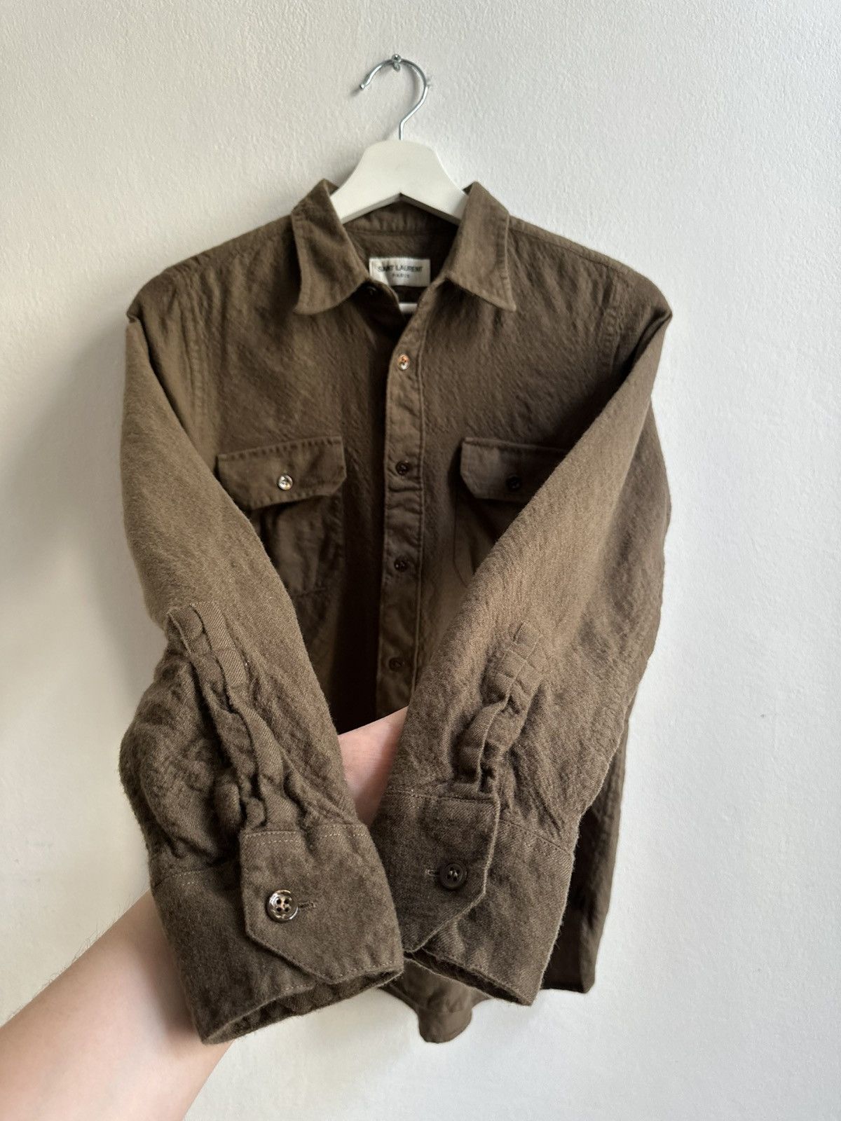 Saint Laurent Paris Saint Laurent Paris Wool Unisex Army Military Style Shirt Size US S / EU 44-46 / 1 - 3 Thumbnail