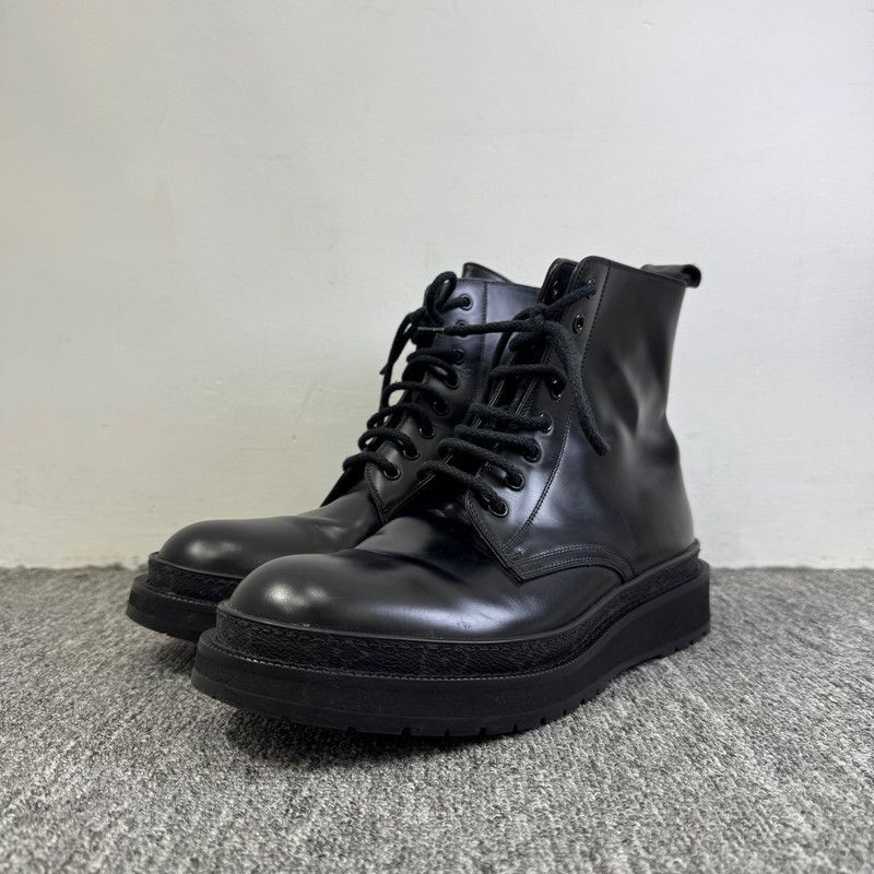 Louis Vuitton Louis Vuitton Black Leather Lace-Up Ankle Boots 0079 Size US 8.5 / EU 41-42 - 1 Thumbnail