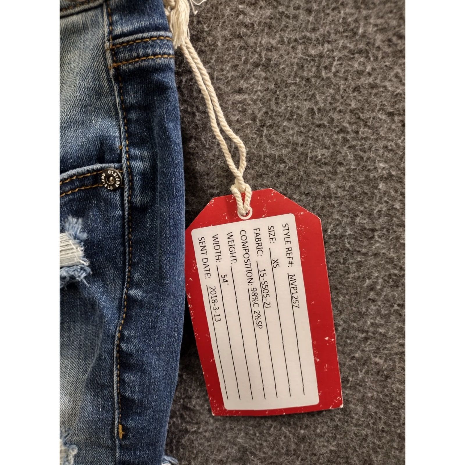 Penfield ANFIELD Jeans Shorts Women's Ring Hole Distressed Cropped Size XS Blue 5-Pocket Denim Short Cut-Off with Stretch - Casual Womens Shirt? Size 26" / US 2 / IT 38 - 7 Thumbnail