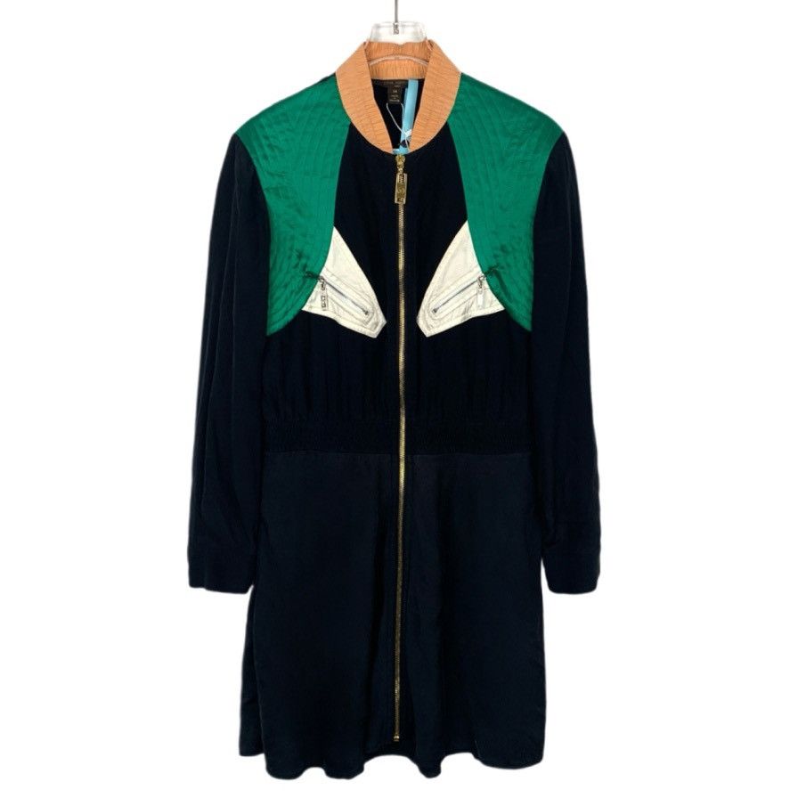 Louis Vuitton Louis Vuitton Color-blocked Silk Zip Long Sleeve Dress K26WX Size M / US 6-8 / IT 42-44 - 1 Thumbnail