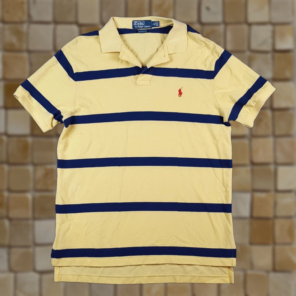 Polo Ralph Lauren Vintage Polo Ralph Lauren Men's L Polo Shirt 90s Striped Short Sleeve Collared Casual Golf Surf Preppy Size US L / EU 52-54 / 3 - 1 Thumbnail