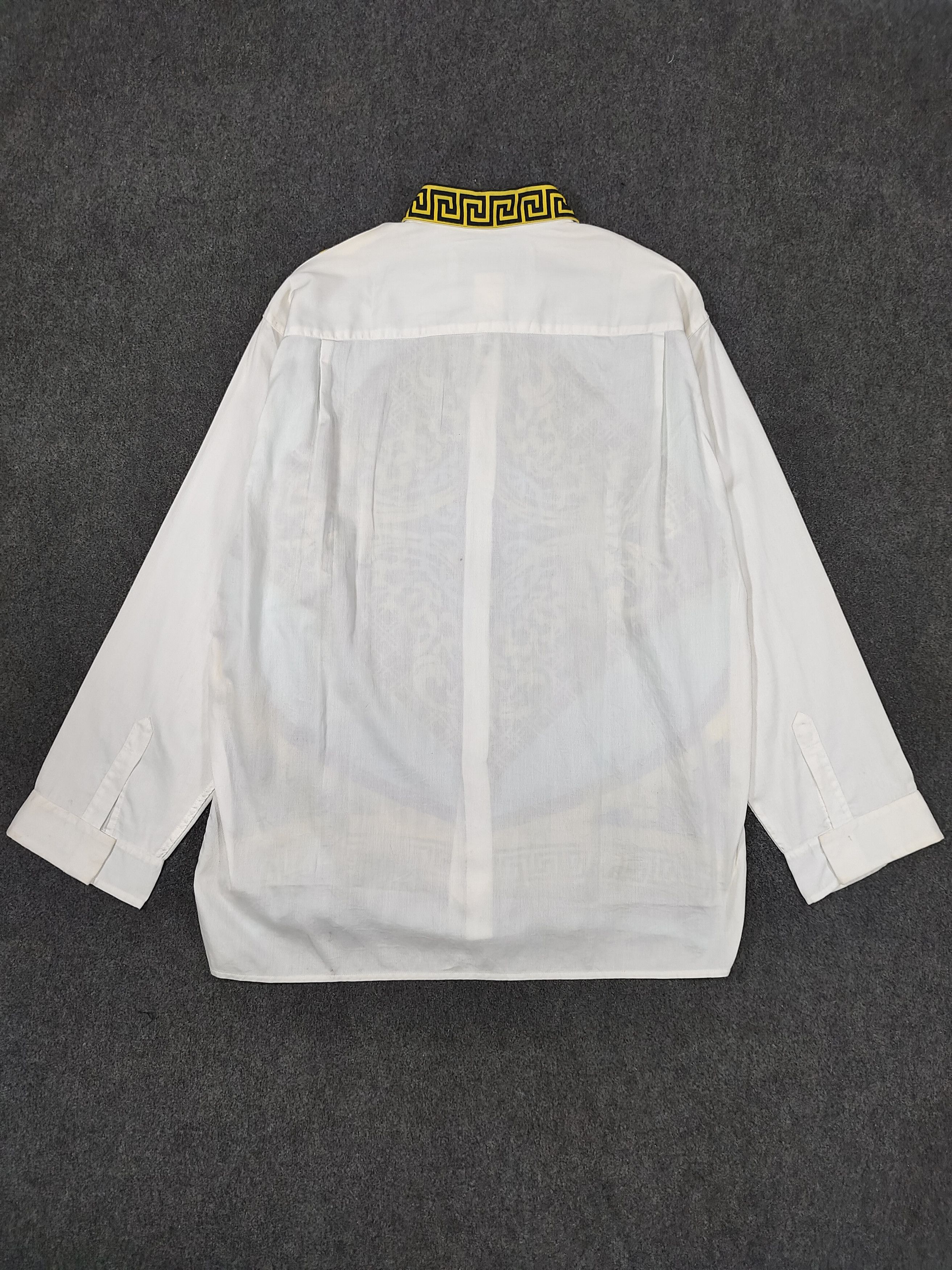 Vintage 90s Le Garage 🇫🇷 Baroque Silk Hybrid Greek Key Shirt Size US M / EU 48-50 / 2 - 6 Thumbnail