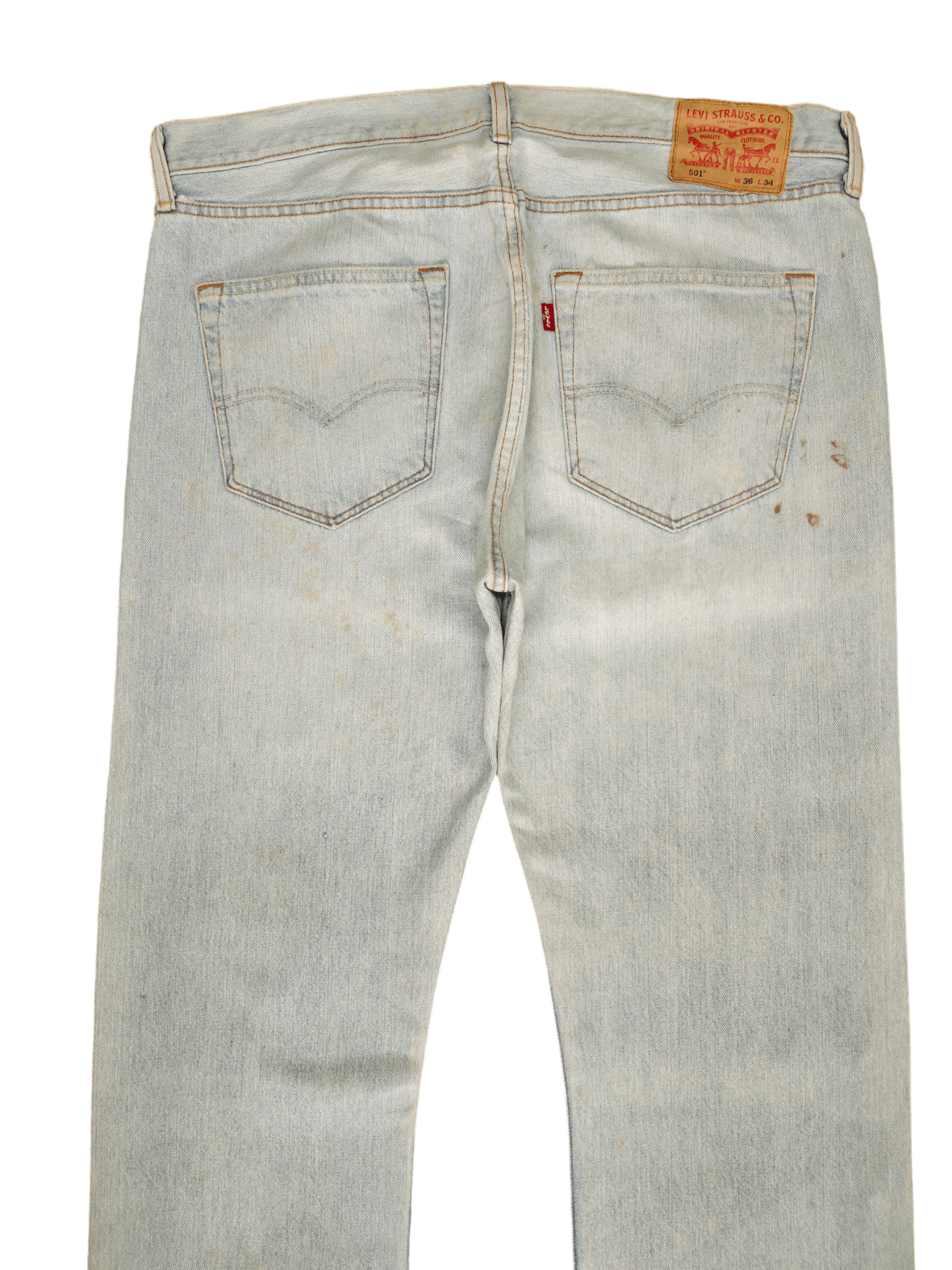 Levi's Size 36x34 Vintage Levis 501 Light Wash Jeans Distressed Size US 36 / EU 52 - 12 Thumbnail