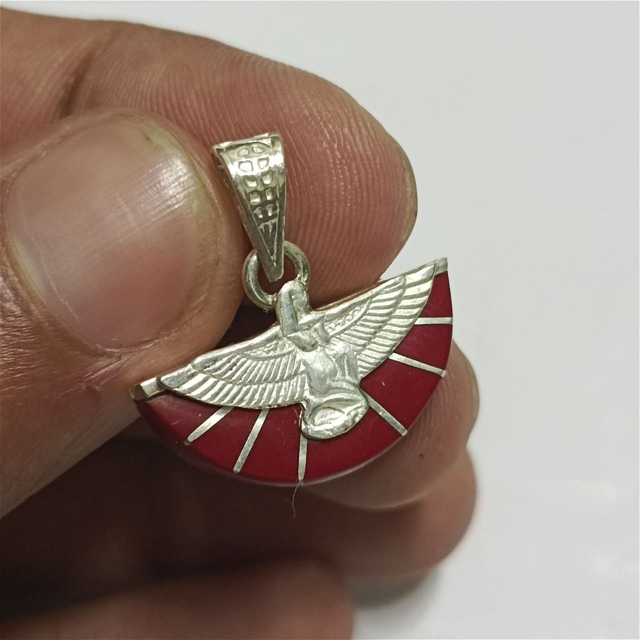 Other Egyptian Isis Pendant – 925 Sterling Silver with Red Stone Size ONE SIZE - 8 Thumbnail