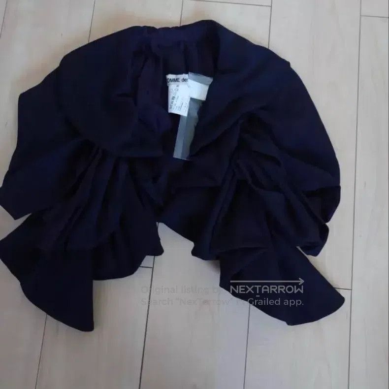 Comme des Garcons Comme des Garcons Black Wool Ruffle Collar Bolero Size S / US 4 / IT 40 - 4 Thumbnail