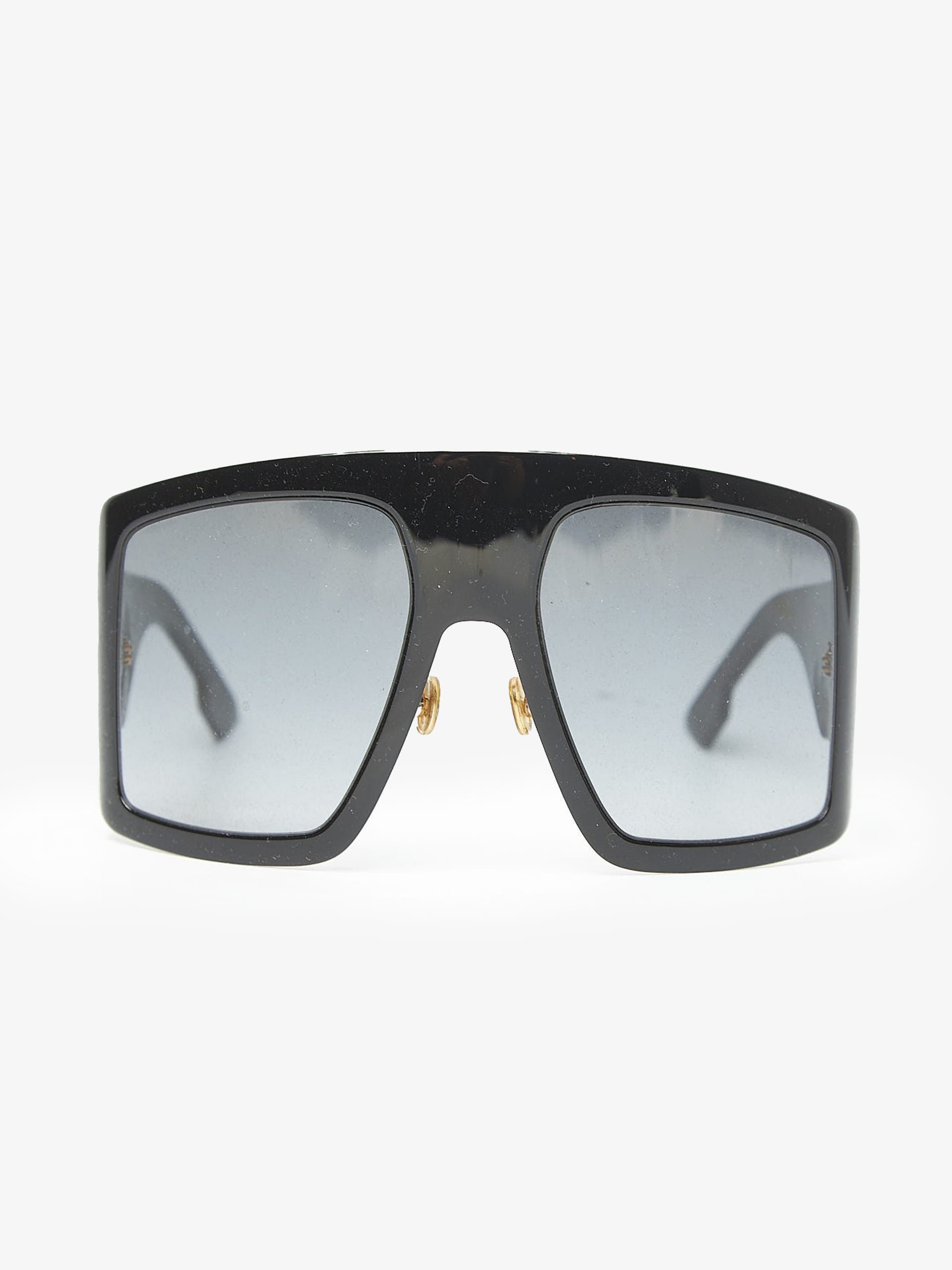 Dior Black Wide Sunglasses Size ONE SIZE - 1 Thumbnail