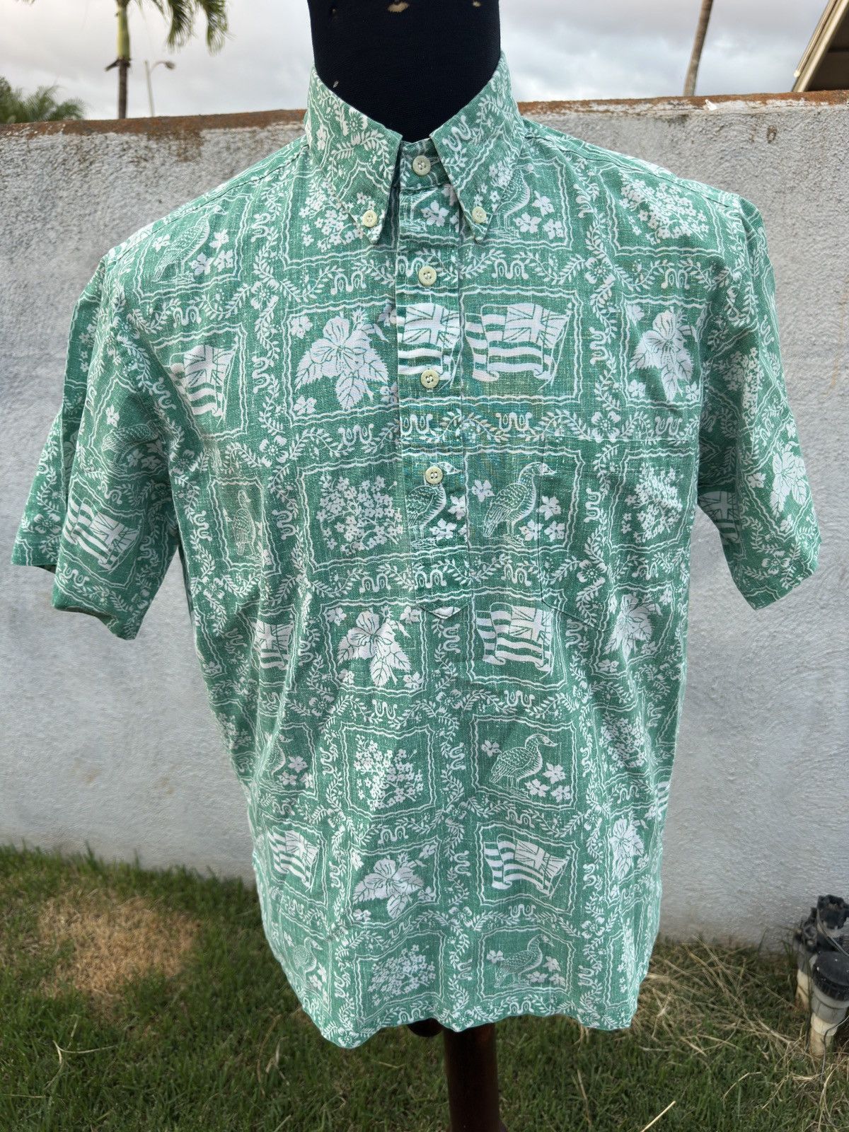 Reyn Spooner Reyn Spooner Hawaiian Print Green 3/4 Button Men's M Size US M / EU 48-50 / 2 - 1 Thumbnail