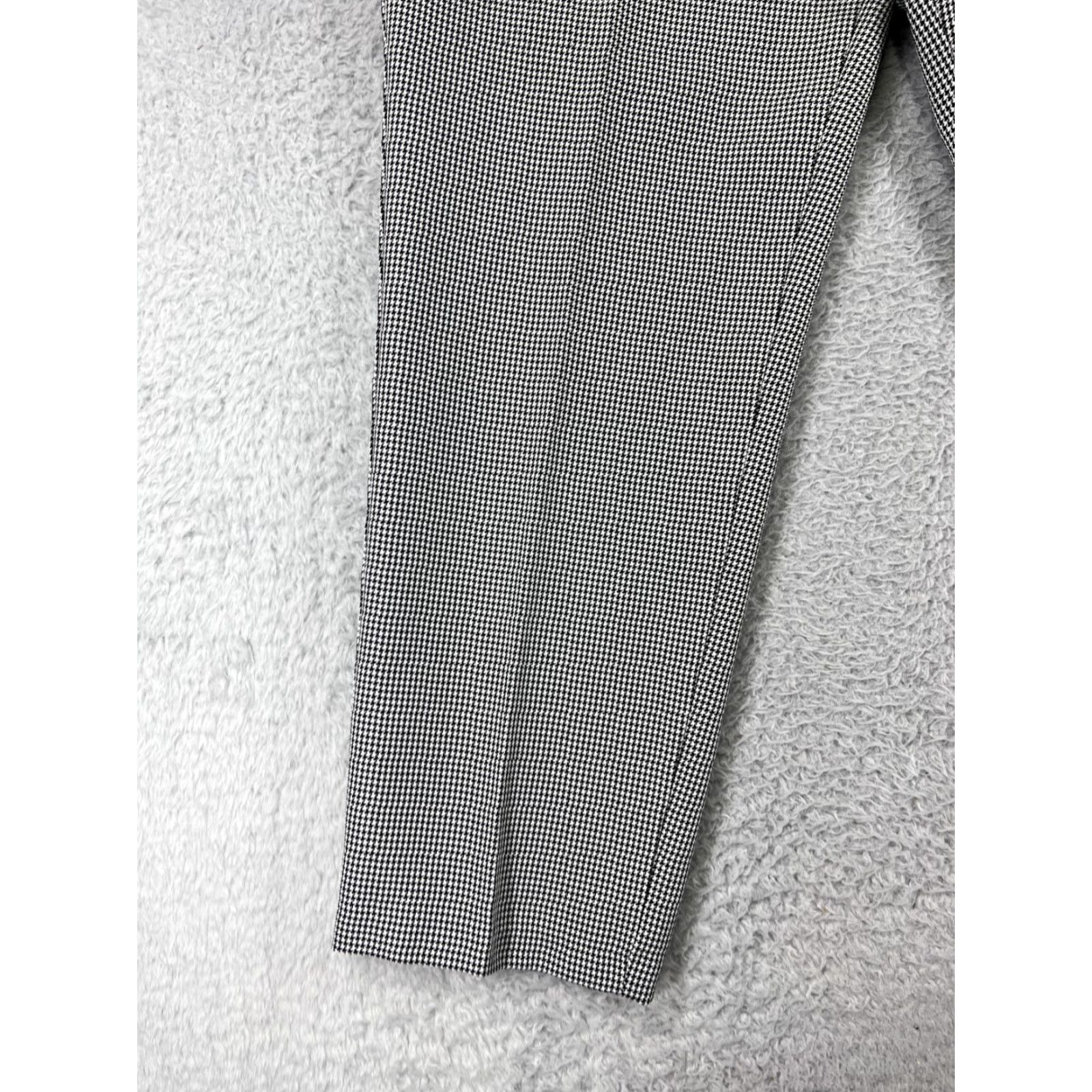 Blair VINTAGE Blair Pants Womens 14 Black Houndstooth 100% Polyester Elastic Straight Front Chino Size 36" / US 14 / IT 50 - 6 Thumbnail