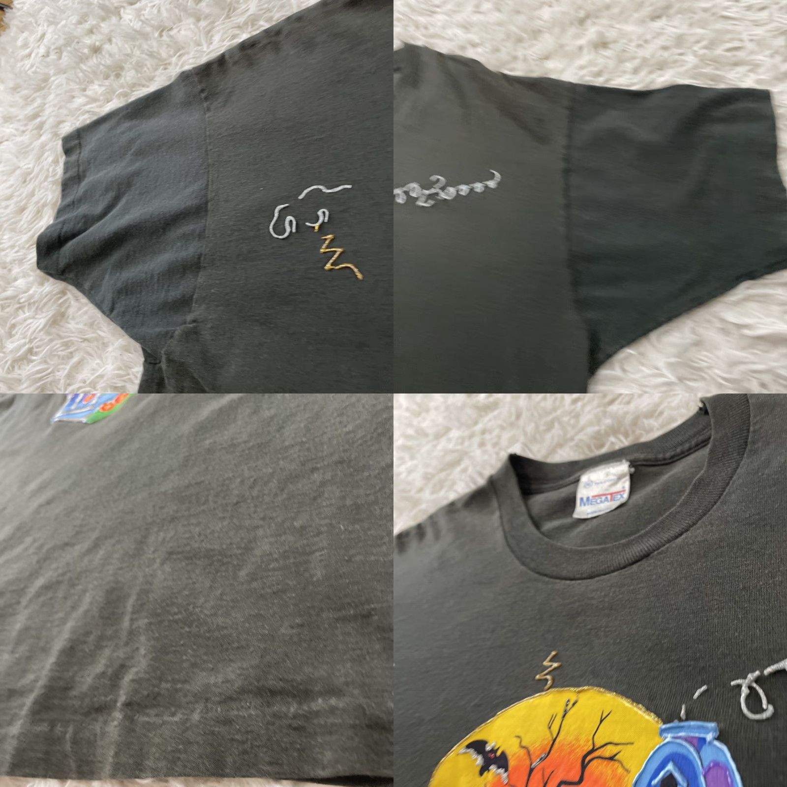 Vintage VINTAGE MegaTex Halloween 90s Single Stitch Shirt Men XL Black 3D Art Ghost Stitch Made USA United States Crew Neck Short Sleeve Cotton T-Shirt Size US XL / EU 56 / 4 - 10 Thumbnail