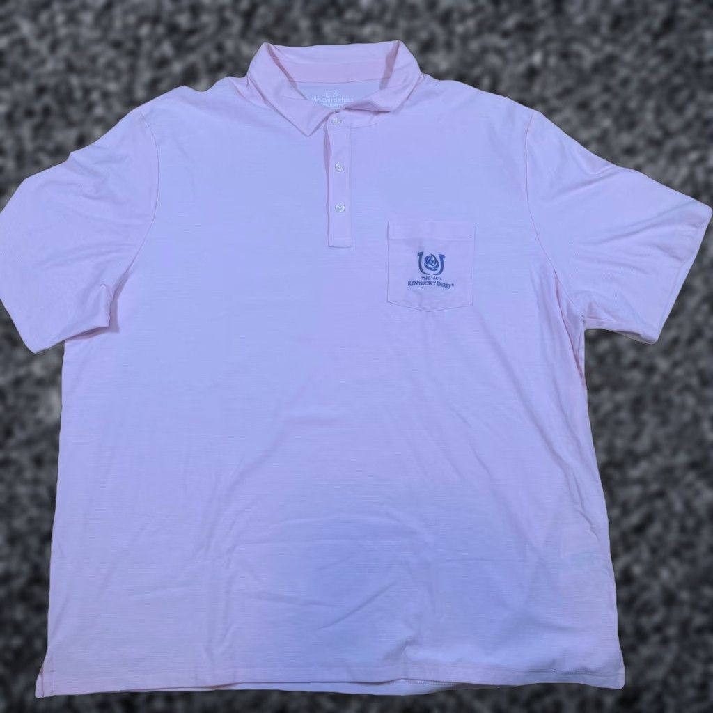 Vineyard Vines Vineyard Vines Edgartown Polo Shirt Mens 2XL Pink Derby Horse Whale Striped Short Sleeve Polo 2XL Mens Pink Derby Horse Whale Size US XXL / EU 58 / 5 - 1 Thumbnail