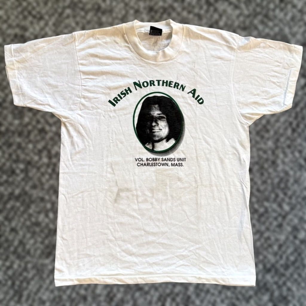 Vintage VINTAGE Bobby Sands Irish Northern Aid T Shirt L 80s Noraid The Troubles Men Size US L / EU 52-54 / 3 - 1 Thumbnail