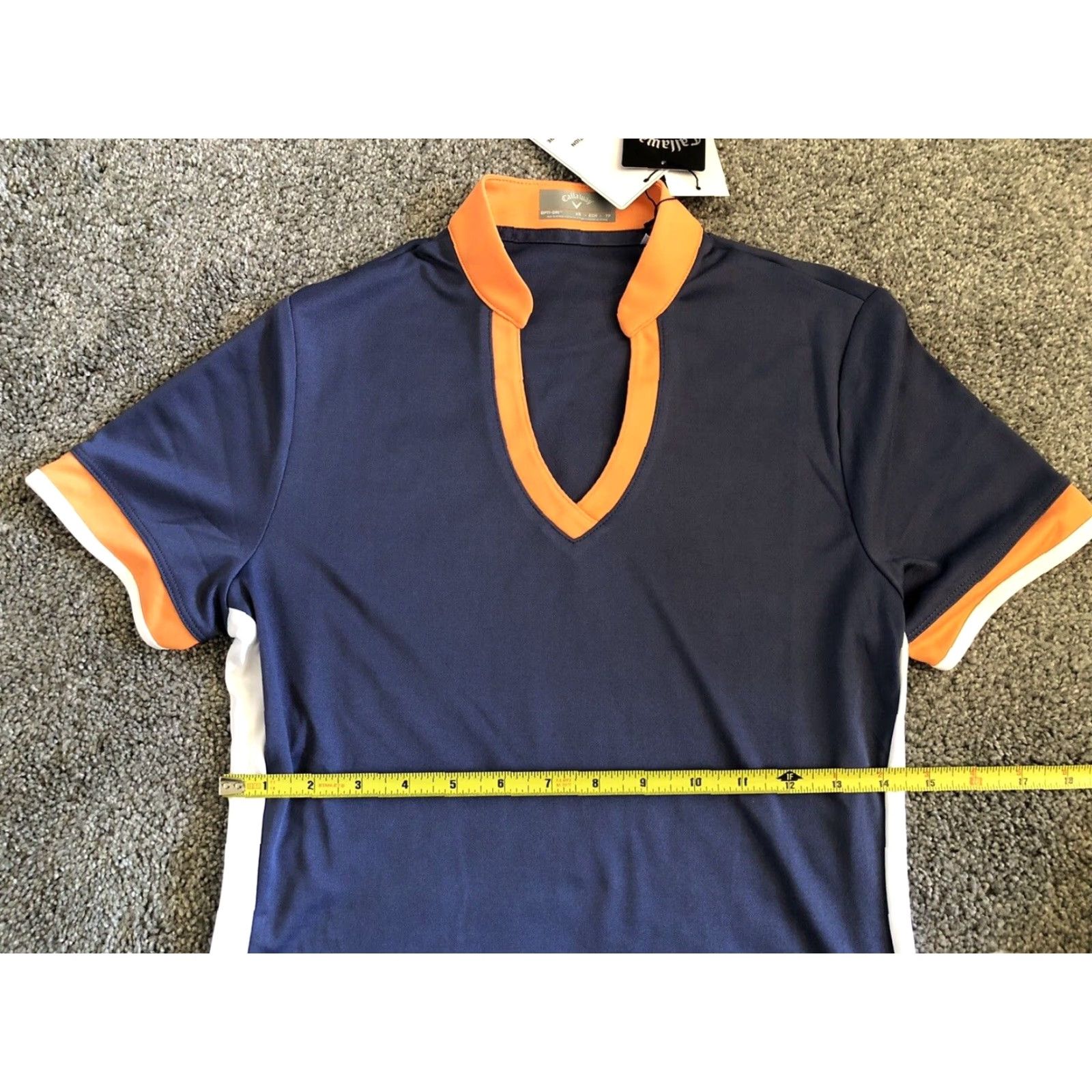 Callaway NWT Callaway Opti Dri T Shirt XS Women Multicolor Blue Indigo Orange 100% Polyester Short Sleeve Pullover Activewear Casual Workwear Womens Size XS / US 0-2 / IT 36-38 - 7 Thumbnail