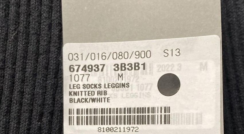 Balenciaga o1in1g1024 Sporty B Leg Socks Leggings in Black Size 27" / US 4 / IT 40 - 3 Thumbnail