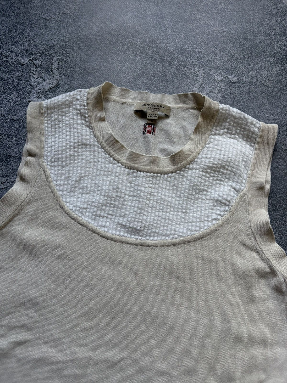Burberry Vintage Burberry Luxury Beige Cotton Silk Women’s Tank Top Size S / US 4 / IT 40 - 5 Thumbnail