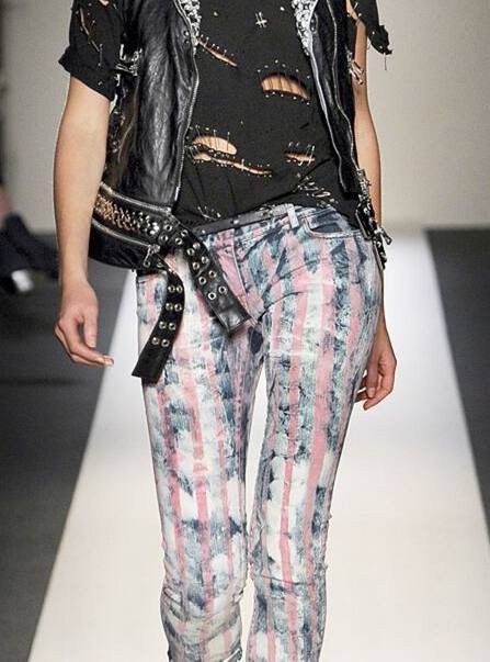 SS10 Balmain By Christopher Decarnin Stripe Flag Jeans