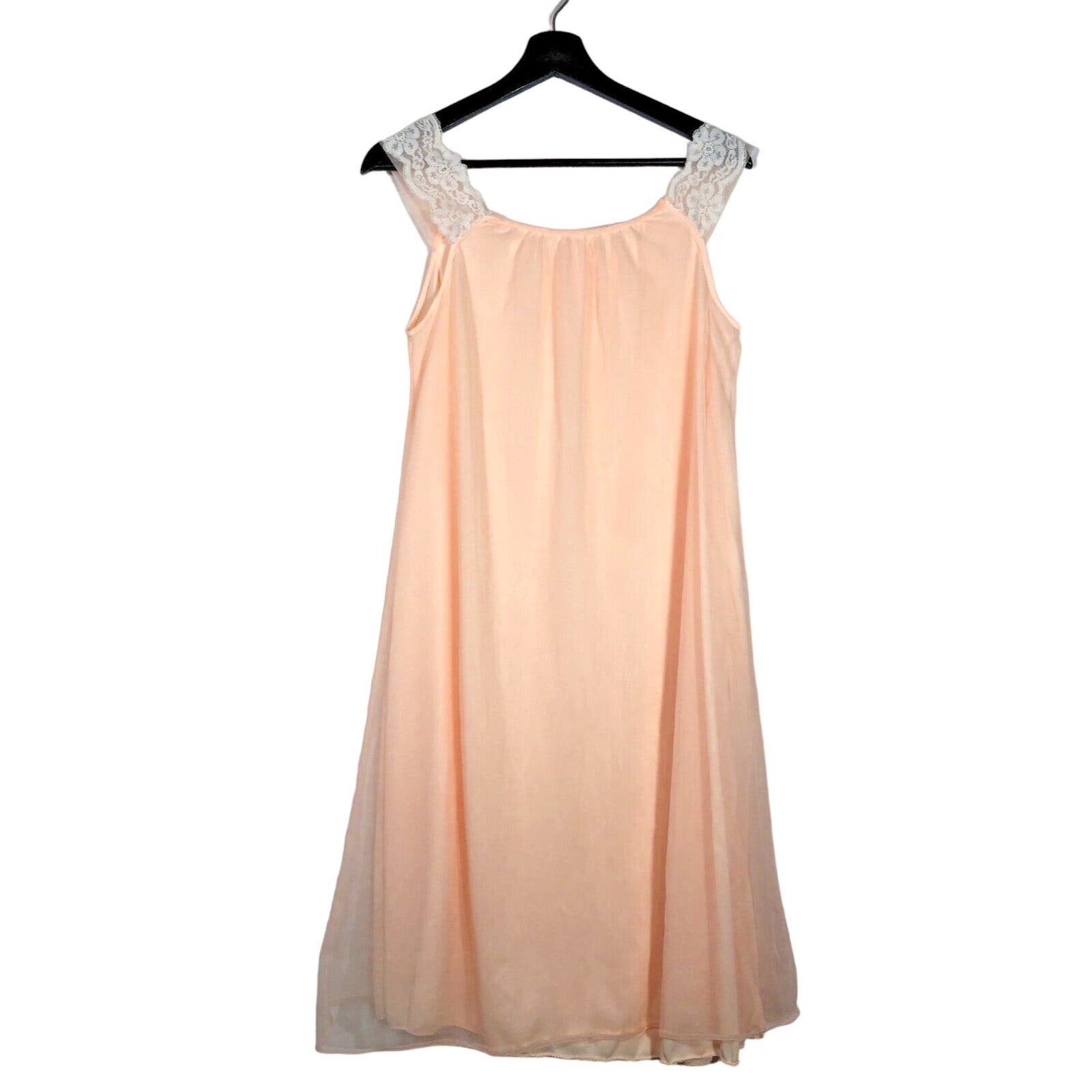 Vintage Vintage Peach and Pink Lace and Chiffon NightGown Dress S Size S / US 4 / IT 40 - 6 Thumbnail