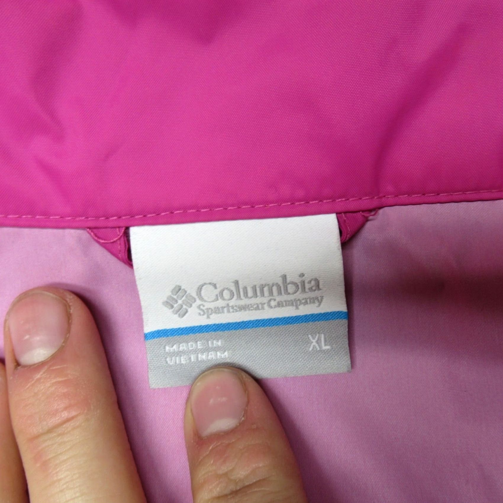 Vintage Columbia Womens Jacket XL Pink Full Zip Hooded Lightweight Rain Windbreaker Water Repellent Lined Lightweight Adjustable Size XL / US 12-14 / IT 48-50 - 4 Thumbnail
