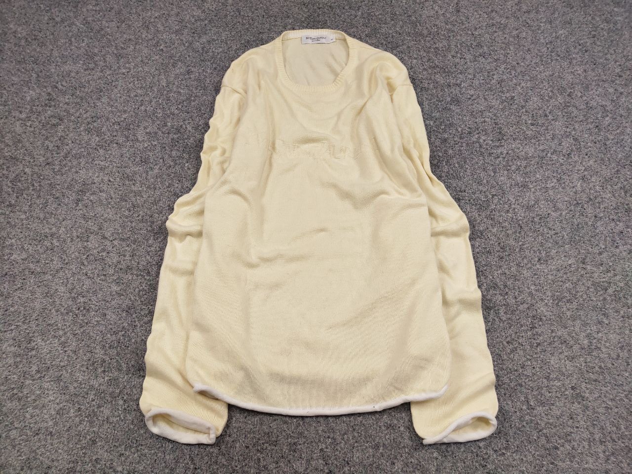 Yves Saint Laurent Vintage Yves Saint Laurent yellow big Logo Light Sweater Size US M / EU 48-50 / 2 - 2 Thumbnail