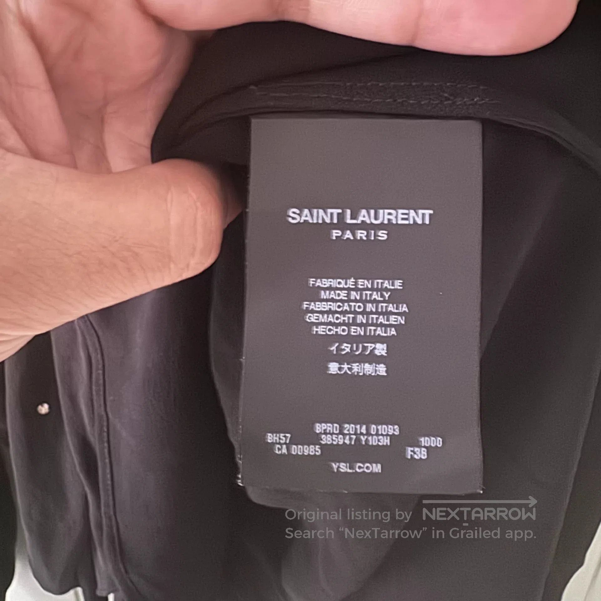 Saint Laurent Paris Saint Laurent Black Rhinestone Shirt. Size S / US 4 / IT 40 - 4 Thumbnail