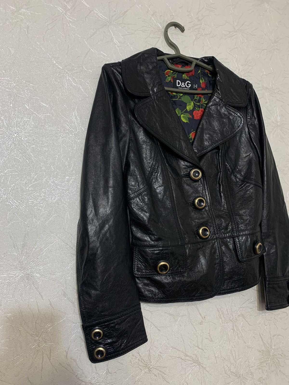 Dolce & Gabbana × Vintage Dolce & Gabbana Women’s Goatskin Black Button Jacket Size 42 Size M / US 6-8 / IT 42-44 - 3 Thumbnail