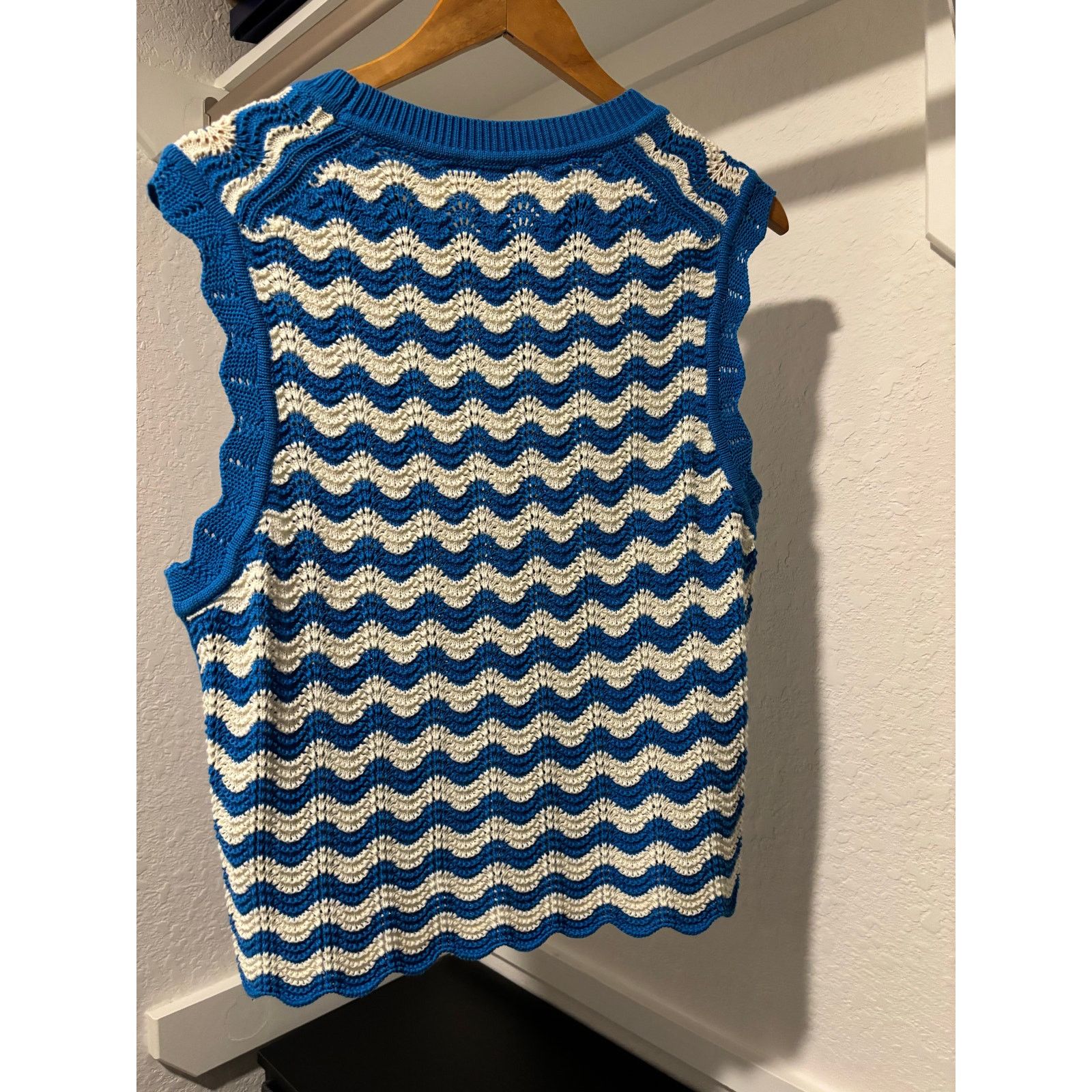 ME+EM NWOT ME+EM Cotton Scallop Knit Sweater Vest size L Size L / US 10 / IT 46 - 9 Thumbnail