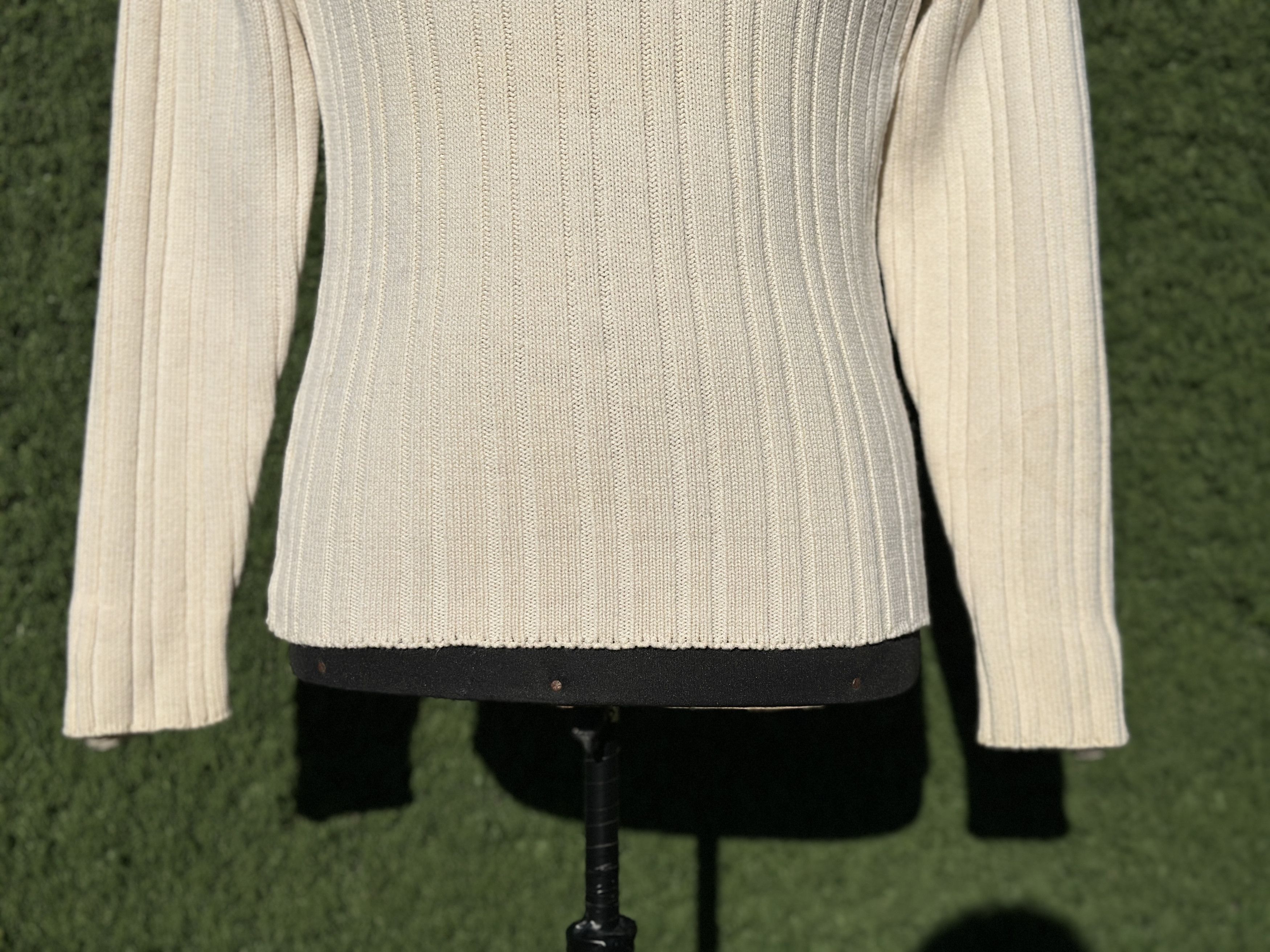 Hermes Hermès Wool Ribbed Button Collar Sweater Slim Fit Size L Size US L / EU 52-54 / 3 - 7 Thumbnail