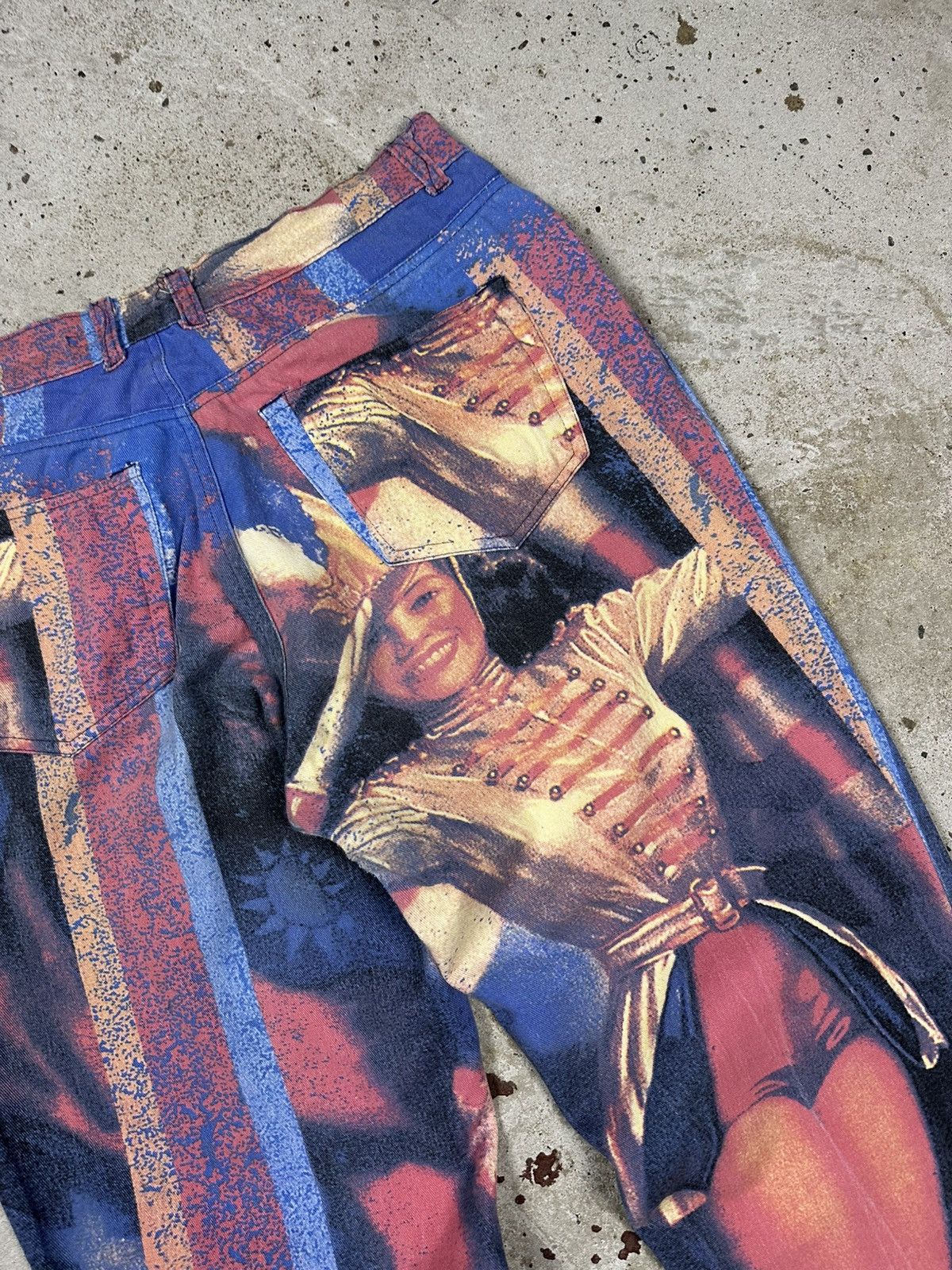 Japanese Brand × Vintage Vintage 90s American Flag Girl Print US Pants Rare Size US 30 / EU 46 - 13 Thumbnail