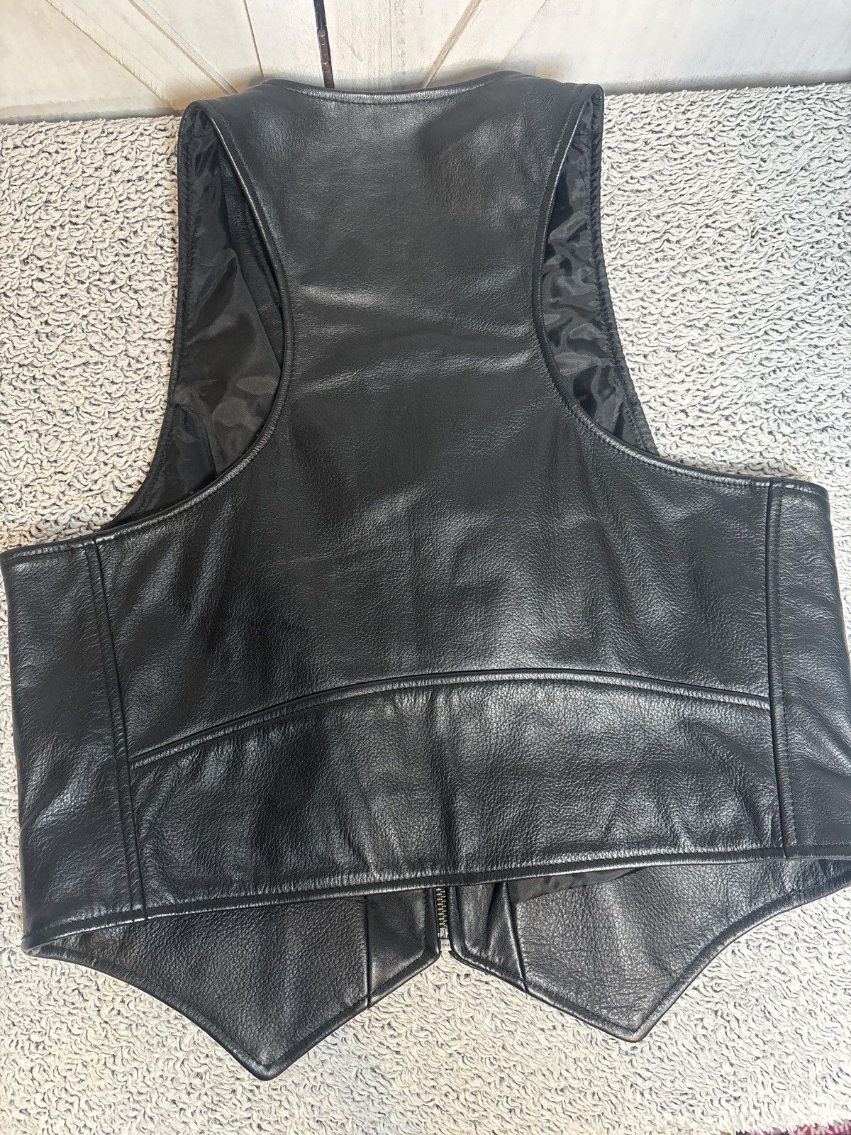 Other First Leather Apparel Blk Genuine Leather Vest Classic Biker Size US L / EU 52-54 / 3 - 7 Thumbnail